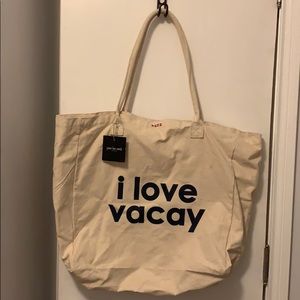 I love vacay canvas tote